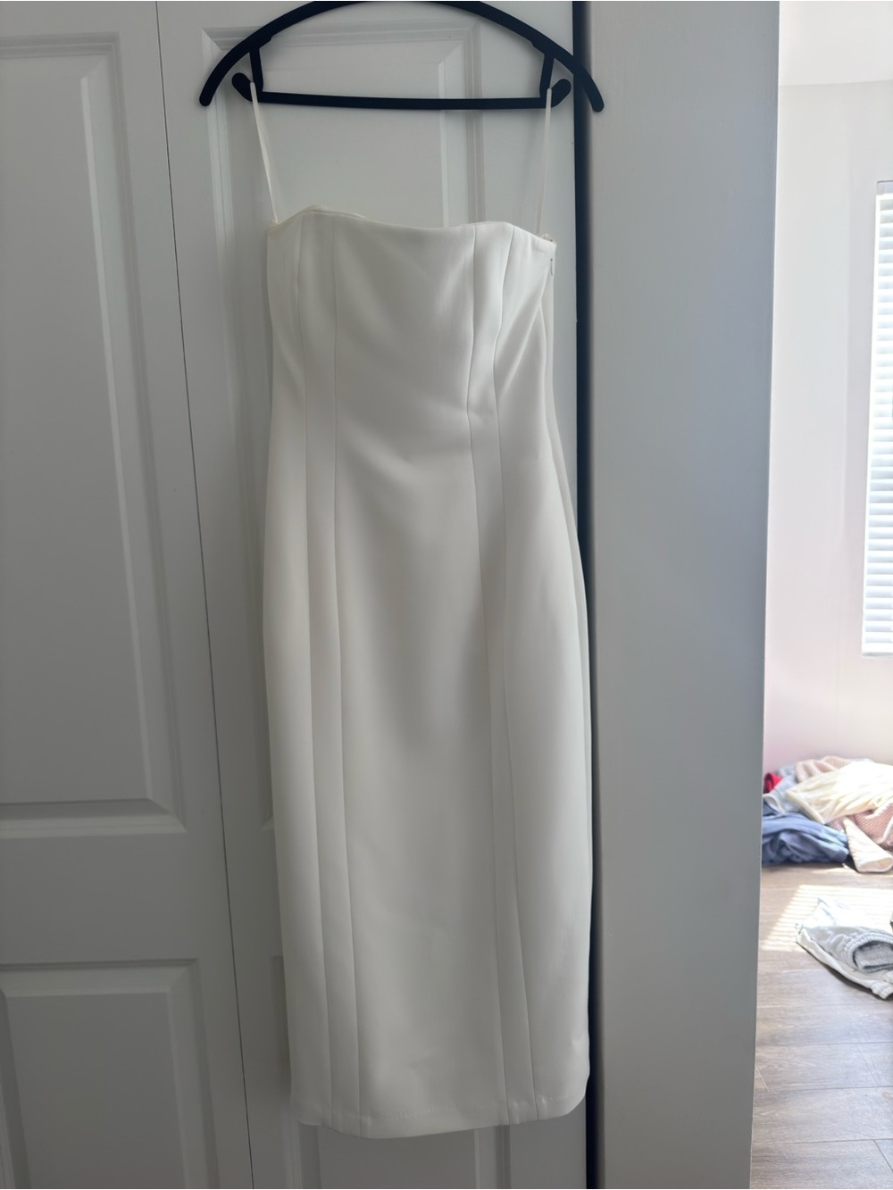 A.L.C. White Spaghetti-Strap Midi Slip Dress Elizabeth Dress